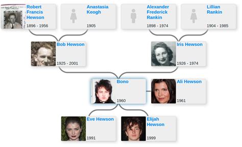 Family tree of Bono (Paul David Hewson) - Blog for Entitree