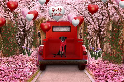 Valentine Truck Digital Background | Etsy