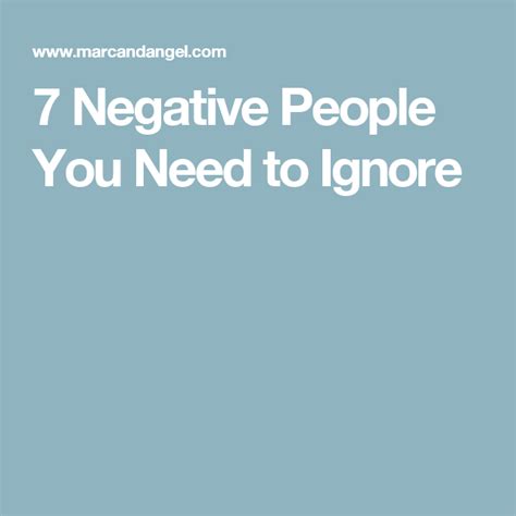 7 Negative People You Need to Ignore | Negative people, Negativity, People