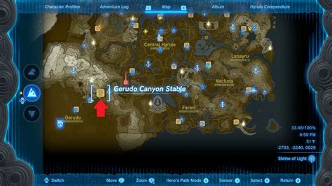 Gerudo Canyon Stable locations & directions Tears of the Kingdom (Totk)