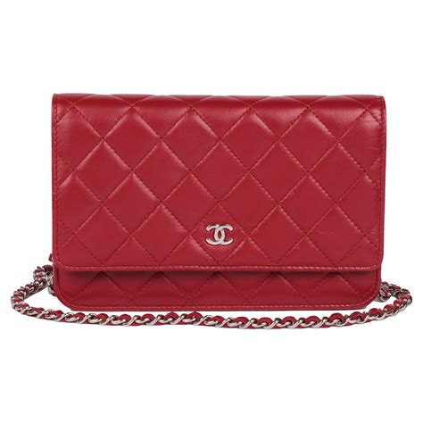 CHANEL Red Quilted Lambskin Leather Wallet-on-Chain WOC at 1stDibs | chanel red woc, chanel woc ...