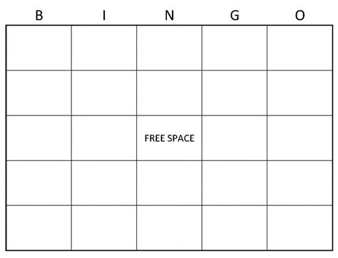 Bingo Template - Google Search | Bingo Card Template, Blank - Printable ...