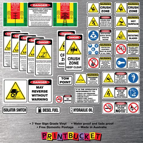 EWP Scissor Boom Lift risk assessment safety stickers full kit 27 piece ...