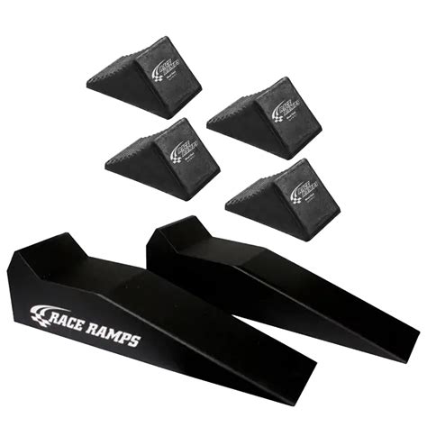 Race Ramps 67 Inch Long Ramps with 4 Rubber Wheel Chocks