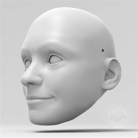 3D model of a little girl's head for 60cm puppet, stl for 3D printing | Marionettes.cz