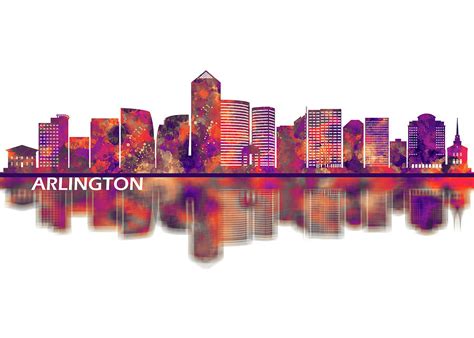 Arlington Virginia Skyline Mixed Media by NextWay Art - Fine Art America