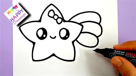 HOW TO DRAW A CUTE SHOOTING STAR EASY STEP BY STEP - YouTube