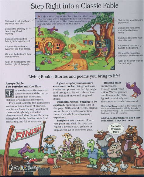 Aesop's Fable The Tortoise And The Hare (PC and Mac, CD-ROM) Broderbund Software - 1993 USA ...