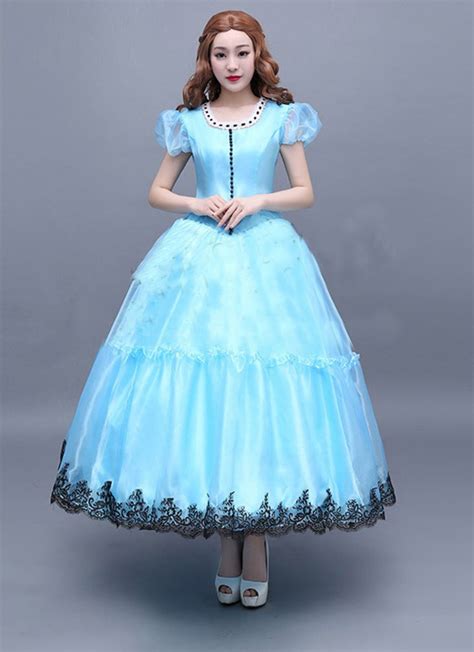 Brand New Disney Alice in Wonderland Costume Blue Alice Kingsleigh Cosplay Dresses