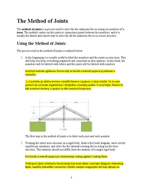 The Method of Joints | PDF | Truss | Mathematics