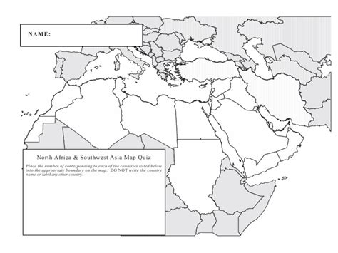 Africa Map Quiz Printable - Printable Maps