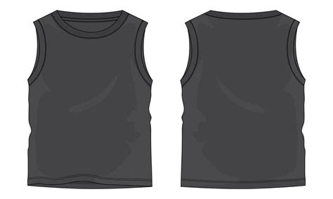 Tank tops Technical drawing fashion flat sketch vector illustration template front and back ...