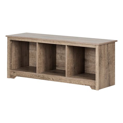 Weathered Oak Cubby Storage Bench - Vito | Cubby storage, Oak storage bench, Diy storage bench