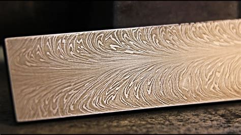 Hand Forging Feather Pattern Damascus Steel - YouTube