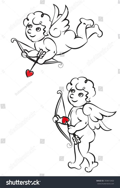 Cupid Bow Arrow Tattoo Art Stock Vector (Royalty Free) 359815403 ...