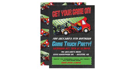 Game Truck Party Invitations | Zazzle.com