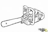 Chainsaw Drawing Outline Sketch Coloring Page sketch template