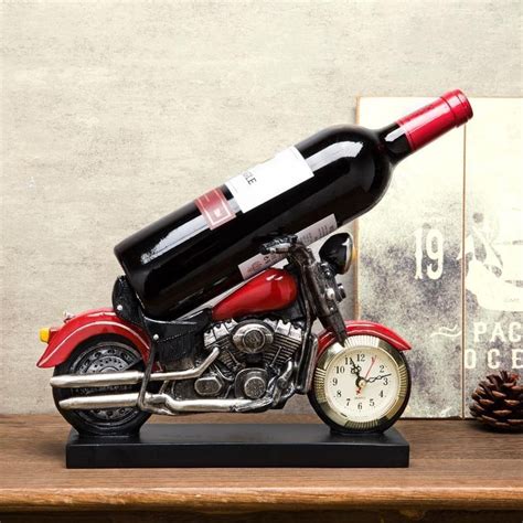 Motorcycle Wine Bottle Holder with Clock » Petagadget