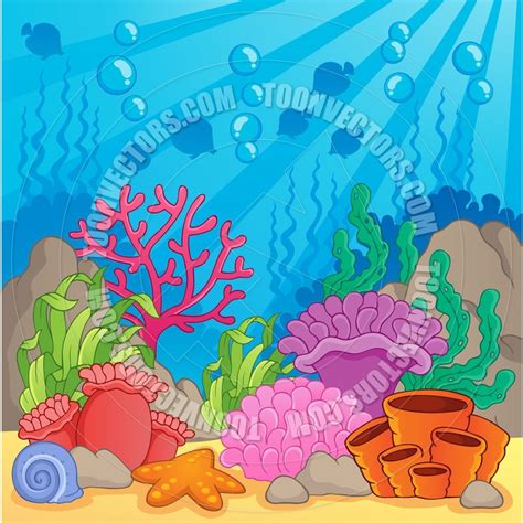 coral cartoon | Cartoon Coral Reef Theme Image by clairev | Toon Vectors EPS #44225 | Coral reef ...