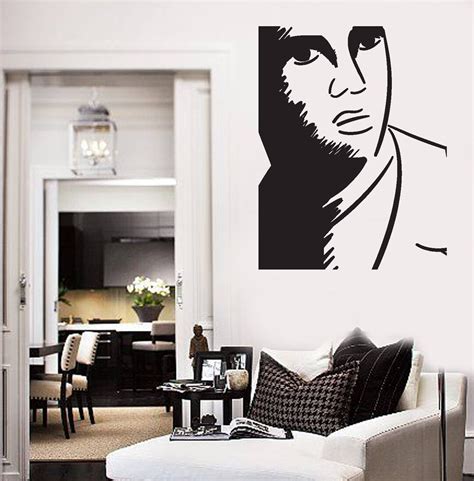 Wall Vinyl Decal Elvis Presley Portrait Singer Artist Musician Fun Club ...