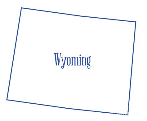 Wyoming State Outline Map Digital Art by Bigalbaloo Stock - Pixels