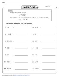 Scientific Notation Worksheets 318