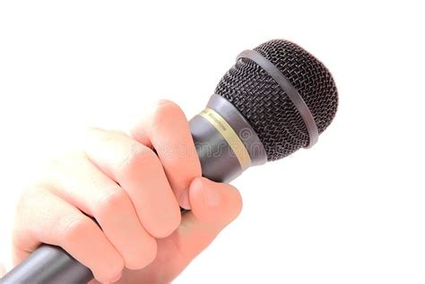 Hand holding microphone stock photo. Image of interview - 6440394