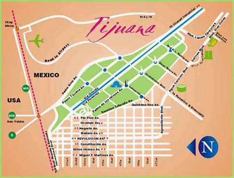 Maps of Tijuana, Mexico - Free Printable Maps