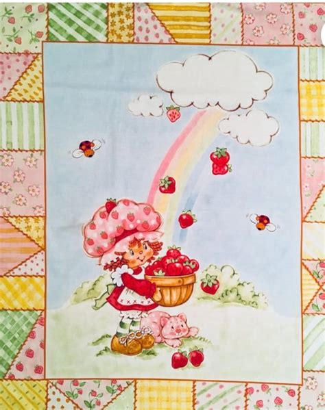 Strawberry shortcake fabric vintage strawberry shortcake 1 | Etsy