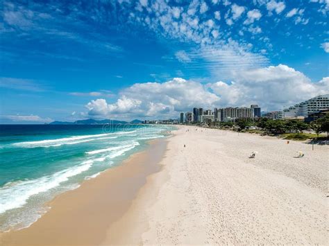 Drone Photo of Barra Da Tijuca Beach, Rio De Janeiro, Brazil. Stock ...