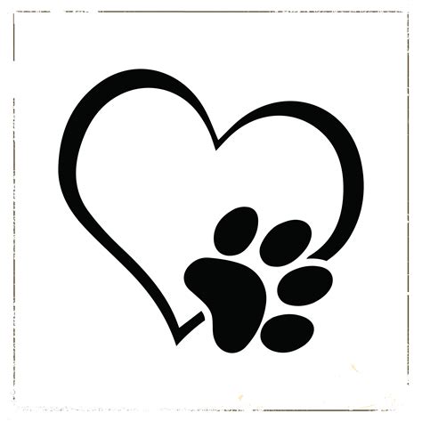 Paw SVG Heart Paw Print Paw Silhouette Paw Vector Heart - Etsy