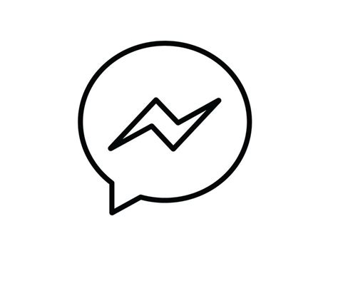 Facebook Messenger Icon - Black Outline