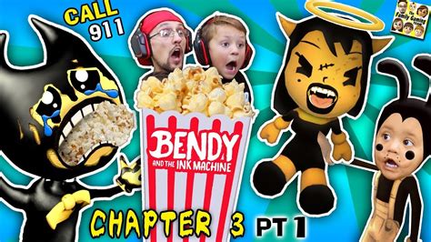 BENDY'S CHOKING on POPCORN! CALL 911 BENDY & THE INK MACHINE CHAPTER 3 #1(FGTEEV SCARY MICKEY ...