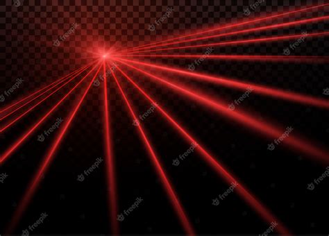 Premium Vector | Abstract red laser beam. Transparent on black background