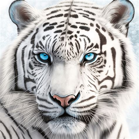 White Tiger With Blue Eyes Digital Print High Quality 300 DPI - Etsy