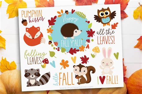 Fall Animals Clipart Graphic by MyClipArtStore · Creative Fabrica