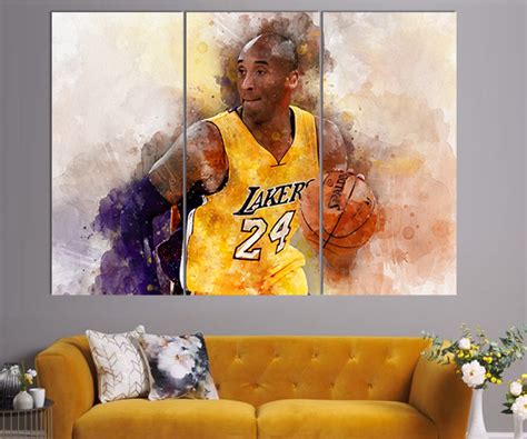 Kobe Bryant Canvas Print Kobe Bryant Wall Art Basketball | Etsy