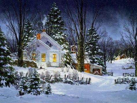 winter house painting background best stock photos | TOPpng