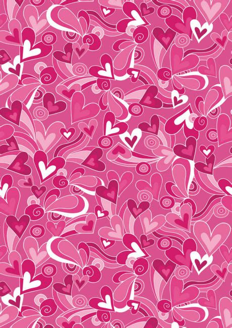 Valentine's Day Scrapbook Paper - Pink Hearts and Swirls