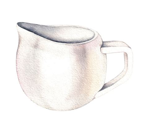 Premium Photo | Watercolor illustration of a white ceramic milk jug