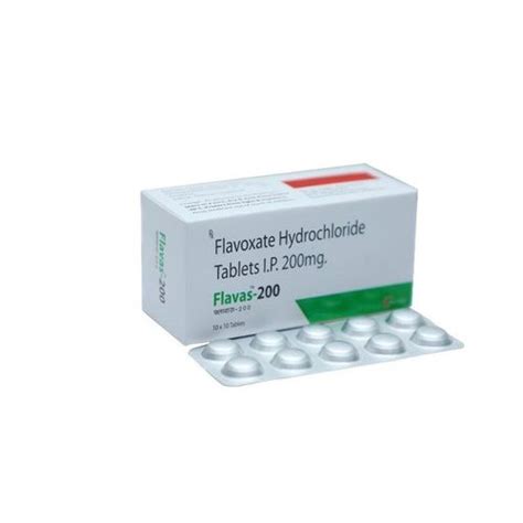 Flavas 200 Mg Flavoxate Hydrochloride Tablet, Packaging Size: 10* 10 Tablets, Rs 1800 /box | ID ...