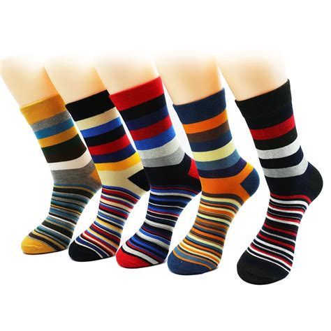 Men's color stripes socks the latest design popular men's socks 5 PAIRS STRIPED SOCKS SUIT ...