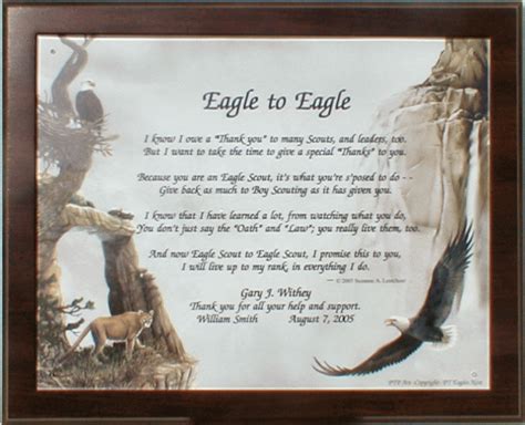 Eagle Gifts Galore/Eagle to Eagle Poem Plaque