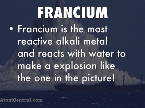 Climatesense: Does Francium Explode In Water