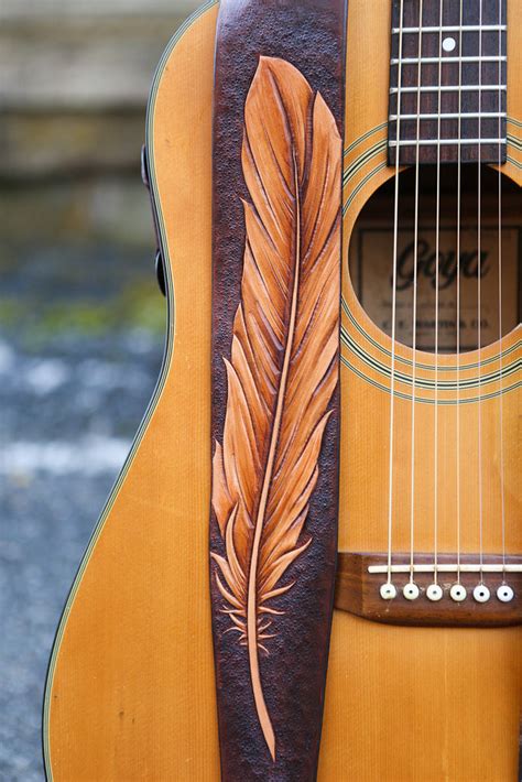 Feather Guitar Strap - Mahogany – Colladay Leather