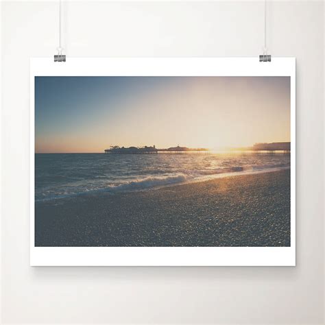 Brighton Beach Sunset Photograph English Ocean Print - Etsy