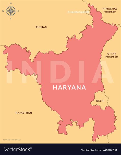 State of haryana india with capital city Vector Image