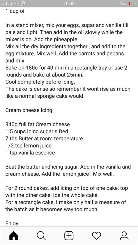an iphone screen showing the recipe for ice cream