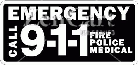 Emergency Call 911 Police Fire Medical Decal [827-3099] : Phoenix Graphics, Your Online Source ...