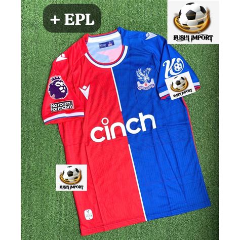 Jual Jersey Baju Bola Crystal Palace Home Full Patch 2023 2024 New ...